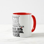 ミキチおもしろいェス黒猫xマス炭サンタ マグカップ (正面右)