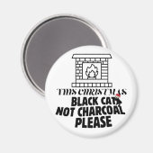 ミキチおもしろいェス黒猫xマス炭サンタ マグネット (正面/裏面)