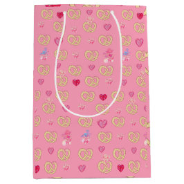 ミキチエスかわいいプレツェルパン居心地の良いバレンタインパストリー ミディアムペーパーバッグ