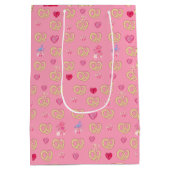 ミキチエスかわいいプレツェルパン居心地の良いバレンタインパストリー ミディアムペーパーバッグ (裏面)