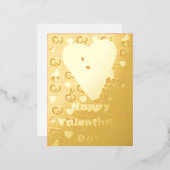 ミキチエスかわいいプレツェルパン居心地の良いバレンタインパストリー 箔シーズンポストカード (正面/裏面)