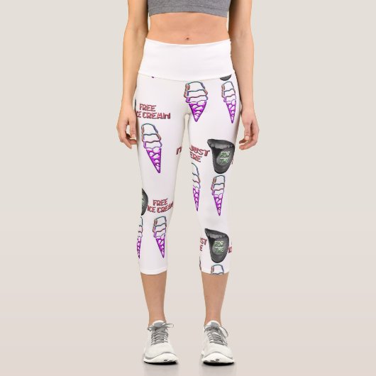 ミキチエスのアイスクリームジェラート転動ロックグリーン カプリレギンス (正面)