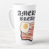 ミキチエスのアメリカの朝食ベーコンの卵7月ピクニック カフェラテマグ (左アングル)