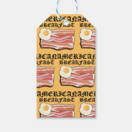 ミキチエスのアメリカの朝食ベーコンの卵7月ピクニック ギフトタグ