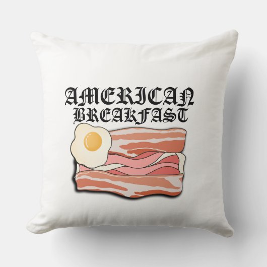 ミキチエスのアメリカの朝食ベーコンの卵7月ピクニック クッション (正面)