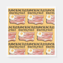 ミキチエスのアメリカの朝食ベーコンの卵7月ピクニック スタンダードランチョンナプキン