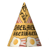 ミキチエスのアメリカの朝食ベーコンの卵7月ピクニック パーティーハット (裏面)