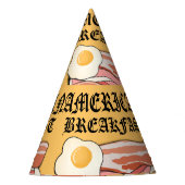 ミキチエスのアメリカの朝食ベーコンの卵7月ピクニック パーティーハット (正面)
