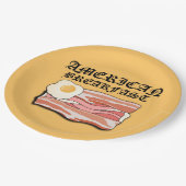 ミキチエスのアメリカの朝食ベーコンの卵7月ピクニック ペーパープレート (アングル)