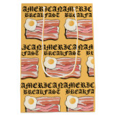 ミキチエスのアメリカの朝食ベーコンの卵7月ピクニック ミディアムペーパーバッグ (裏面)