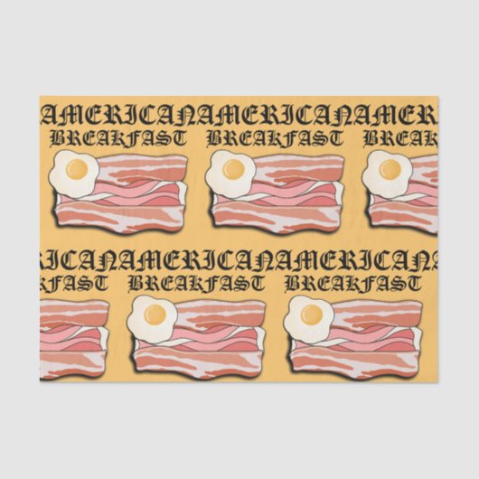 ミキチエスのアメリカの朝食ベーコンの卵7月ピクニック 薄葉紙 (正面)