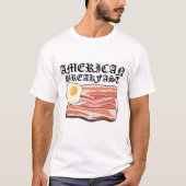 ミキチエスのアメリカの朝食ベーコンの卵7月ピクニック Tシャツ (正面)