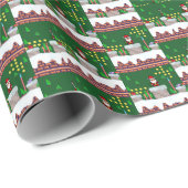 ミキチエスのクリスマスサンタスノーボードのクルーのペンギン ラッピングペーパー (ロールコーナー)