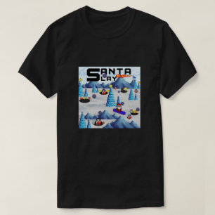 ミキチエスのクリスマスサンタスノーボードのクルーのペンギン Tシャツ