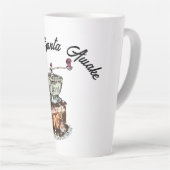 ミキチエスのコーヒークリスマス引用文かわいいカフェイン カフェラテマグ (右アングル)