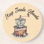 ミキチエスのコーヒークリスマス引用文かわいいカフェイン コースター (正面)