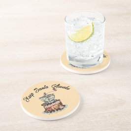 ミキチエスのコーヒークリスマス引用文かわいいカフェイン コースター