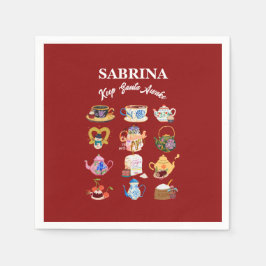 ミキチエスのコーヒークリスマス引用文かわいいカフェイン スタンダードカクテルナプキン