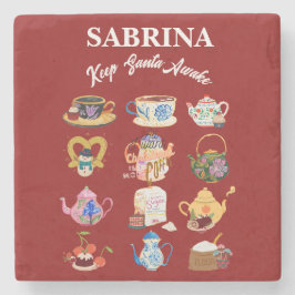 ミキチエスのコーヒークリスマス引用文かわいいカフェイン ストーンコースター