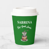 ミキチエスのコーヒークリスマス引用文かわいいカフェイン 紙コップ (裏面)