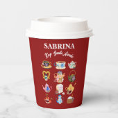 ミキチエスのコーヒークリスマス引用文かわいいカフェイン 紙コップ (裏面)