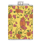 ミキチエスのハロウィーンカボチャ不気味10月秋赤 フラスク (裏面)