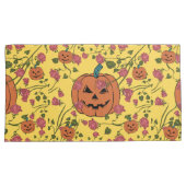 ミキチエスのハロウィーンカボチャ不気味10月秋赤 枕カバー (正面右)