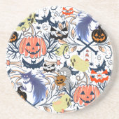 ミキチエスのレトロヴィンテージハロウィングルズカボチャ コースター (正面)