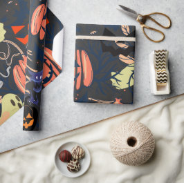 ミキチエスのレトロヴィンテージハロウィングルズカボチャ ラッピングペーパー