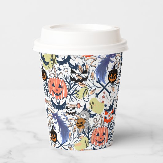 ミキチエスのレトロヴィンテージハロウィングルズカボチャ 紙コップ (正面)