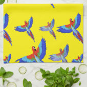 ミキチエスパラロットハワイ夏サンセットビーチ春 キッチンタオル (折り畳み)