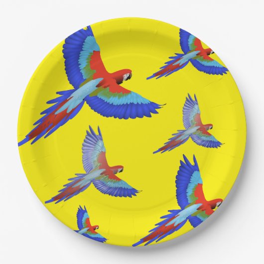 ミキチエスパラロットハワイ夏サンセットビーチ春 ペーパープレート (正面)