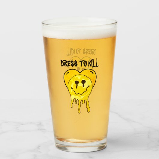 ミキチエスメルトイエローハートスマイル友好 タンブラーグラス (ドリンク正面)