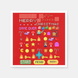 ミキチエス休日のクリスマスのクリスマスビデオゲームクテペンギン スタンダードカクテルナプキン