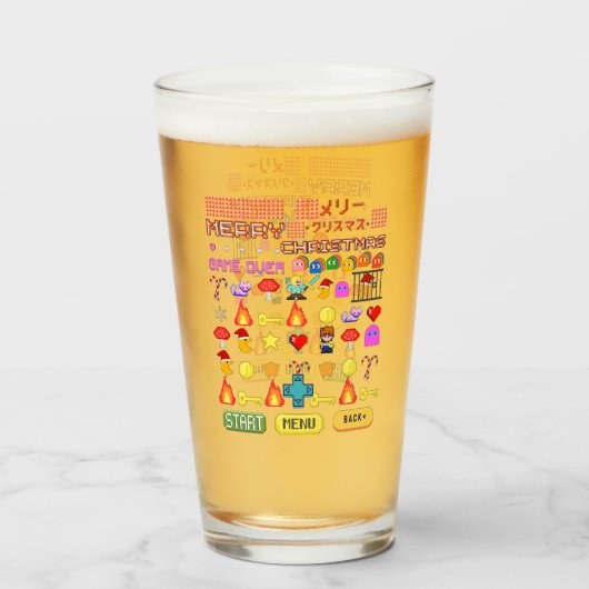 ミキチエス休日のクリスマスのクリスマスビデオゲームクテペンギン タンブラーグラス (ドリンク正面)