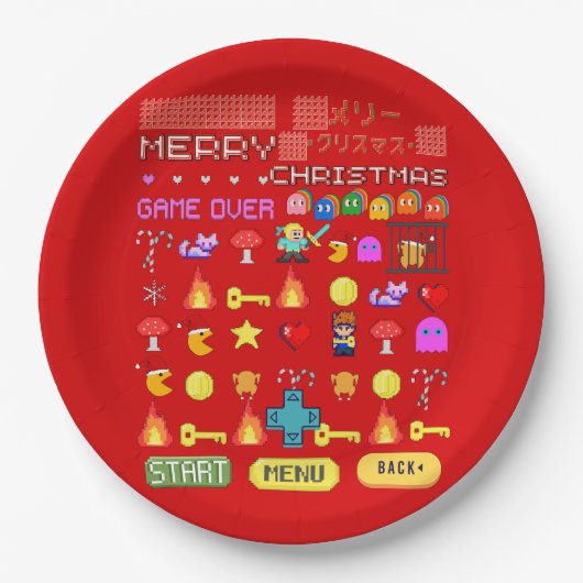 ミキチエス休日のクリスマスのクリスマスビデオゲームクテペンギン ペーパープレート (正面)