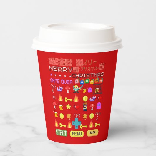 ミキチエス休日のクリスマスのクリスマスビデオゲームクテペンギン 紙コップ (正面)