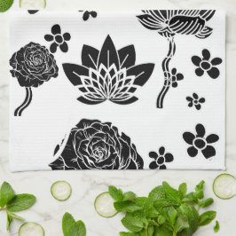 ミキチエス土日自然セルフロベバラ花 キッチンタオル