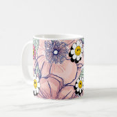 ミキチエス土日自然セルフロベバラ花 コーヒーマグカップ (正面左)