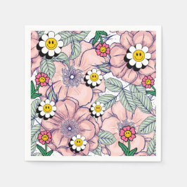 ミキチエス土日自然セルフロベバラ花 スタンダードカクテルナプキン