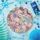 ミキチエス土日自然セルフロベバラ花 ペーパープレート (パーティー)