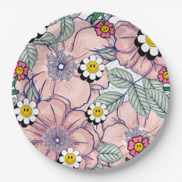 ミキチエス土日自然セルフロベバラ花 ペーパープレート