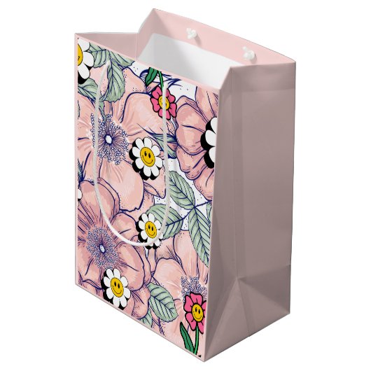 ミキチエス土日自然セルフロベバラ花 ミディアムペーパーバッグ (裏面アングル)