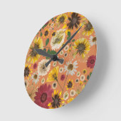 ミキチエス土日自然セルフロベバラ花 ラウンド壁時計 (傾斜)