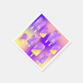 ミキチエス夏のレインボーパープル金ゴールド スタンダードカクテルナプキン (角)