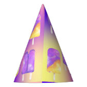 ミキチエス夏のレインボーパープル金ゴールド パーティーハット (正面)