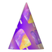 ミキチエス夏のレインボーパープル金ゴールド パーティーハット (左)