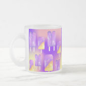 ミキチエス夏のレインボーパープル金ゴールド フロストグラスマグカップ (左)