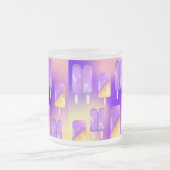 ミキチエス夏のレインボーパープル金ゴールド フロストグラスマグカップ (中央)