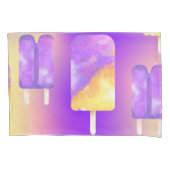 ミキチエス夏のレインボーパープル金ゴールド 枕カバー (正面)